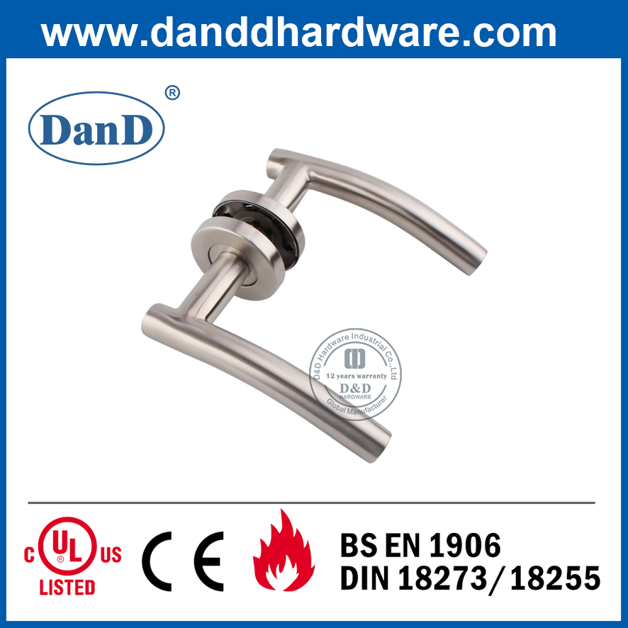 Mango de puerta de palanca resistente al fuego SS304 de grado 4 SS304 para puerta de madera-DDTH005