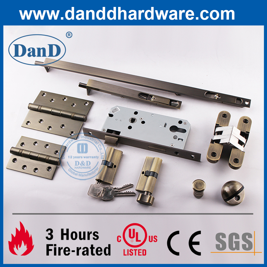 Función de entrada cuadrada de aleación de zinc de latón antiguo Lockset-ddlk089