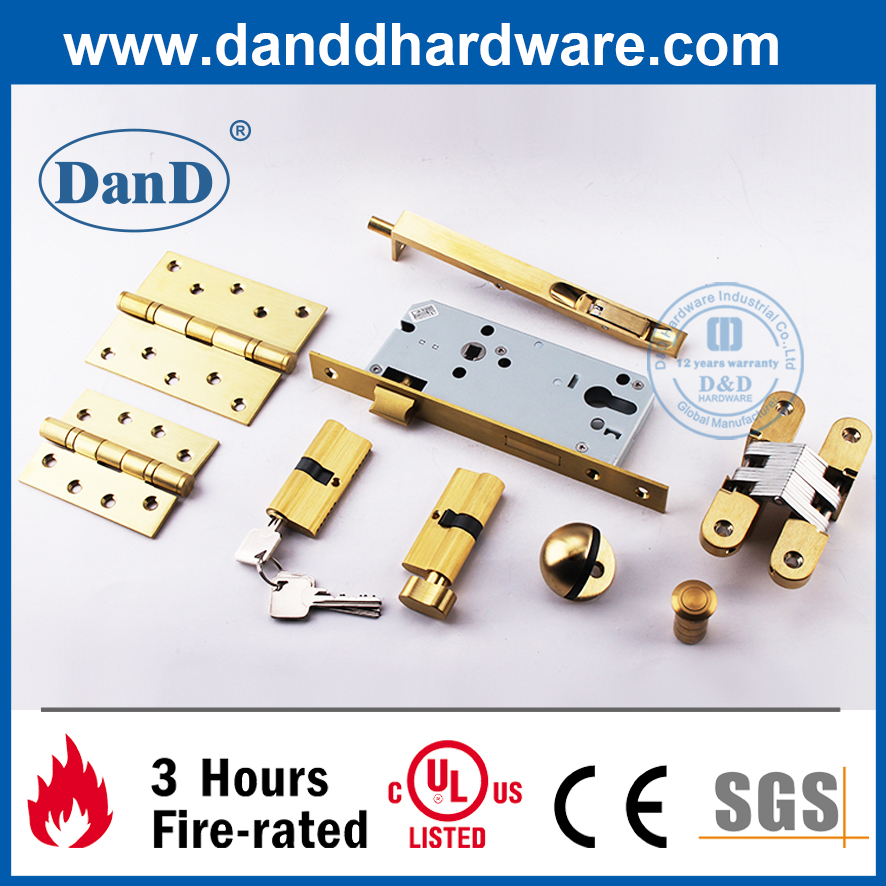 Euro Solid Brass Night Latch Lock Key Half Cylinder-DDLC010