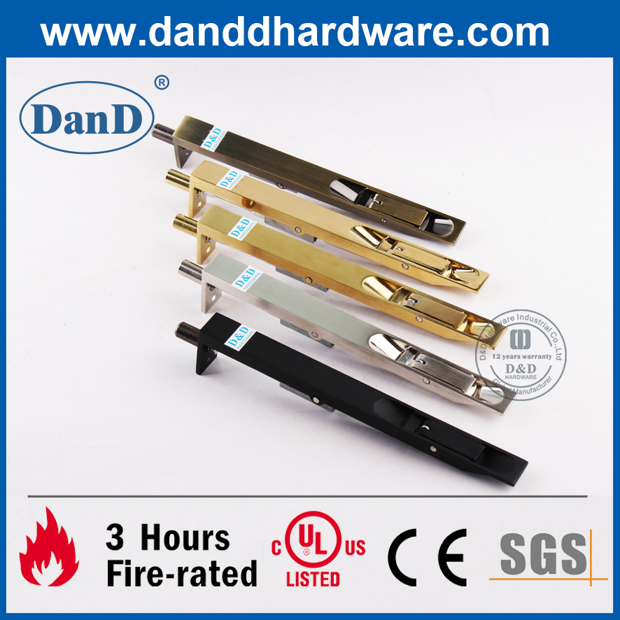 Perno de puerta de plateado de plata de acero inoxidable para puerta de madera-dddb005